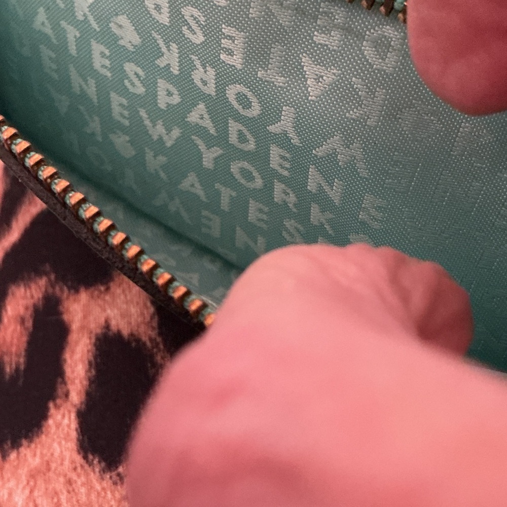Kate Spade teal Leather Charlotte Terrace, Stacy Slim wallet EUC. - Picture 6 of 6